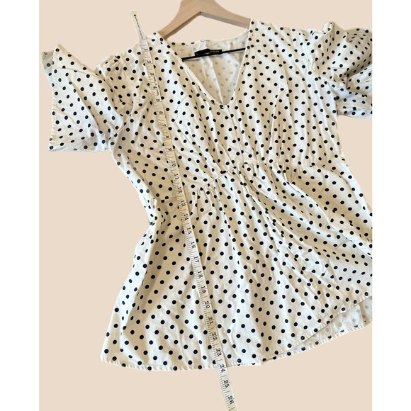 Soon Maternity Hani V-Neck Maternity Blouse - Polka Dot - White Multi/White Dot - Picture 8 of 12